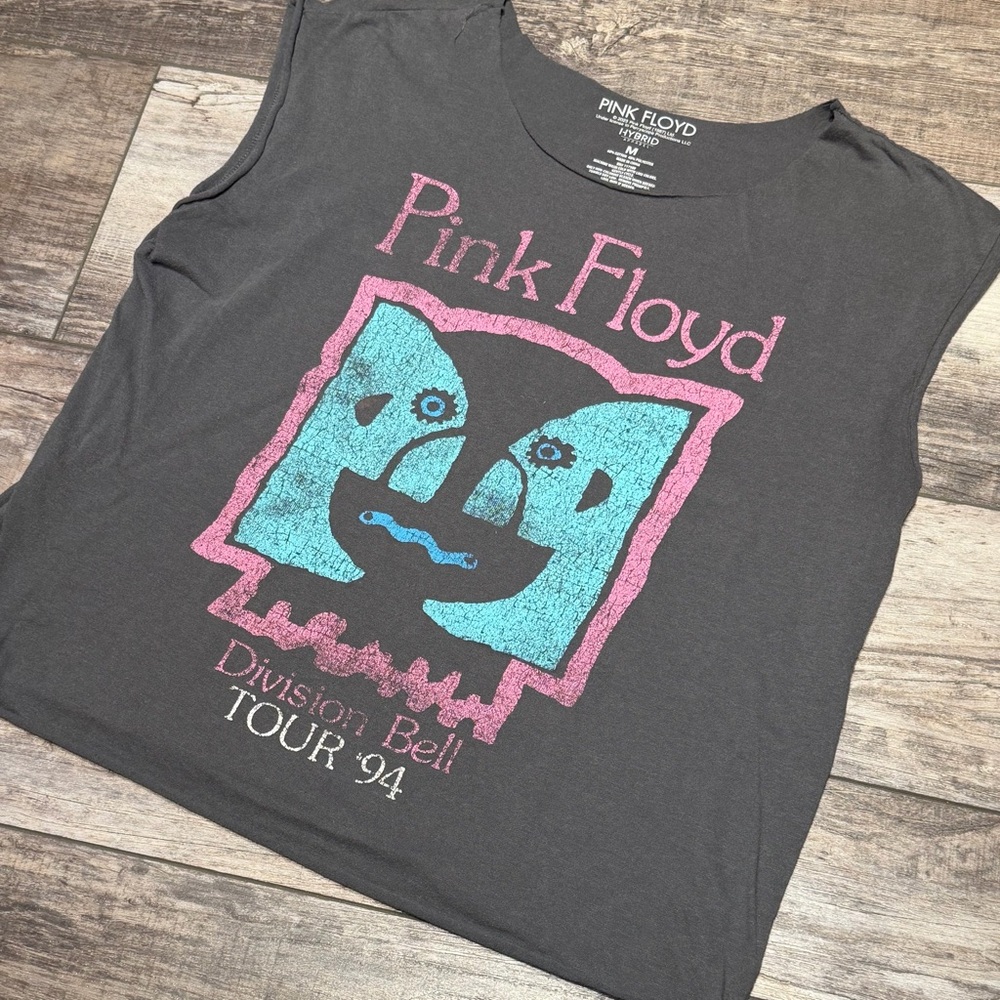 Pink Floyd Tee - Charcoal with Pink and Blue